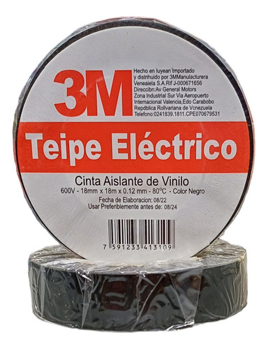 ¡promoción! 2 Teipes Negro 3m 100% Original 18mmx18mx0.12mm 