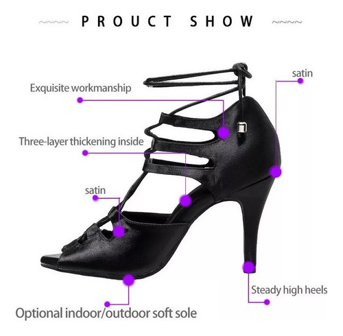Zapatos De Baile Latino De Tacón Alto Y Tacón Bajo Para Muje