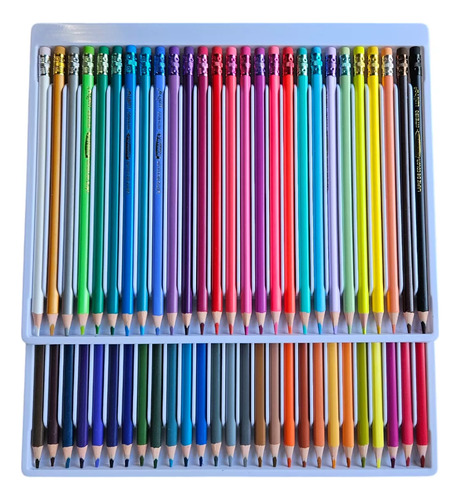 Lapices De Colores Borrables Lunita 48 Colores + 6 Trazo Triangular