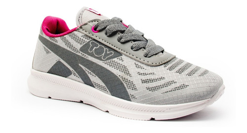 Imagen 3 de 7 de Zapatilla Toy Niña Gris Y Fucsia (talle 27 Al 35) Art J43gf
