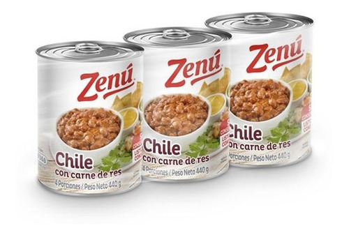 Chile Con Carne De Res Zenu 440g X 3 Und - g a $38