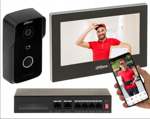 Kit Videoportero Ip Dahua Monitor 7/frente Calle /switch Poe