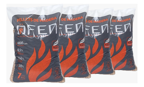 Pellets Madera Ofen X 7 Kg Pack 4 Bolsas