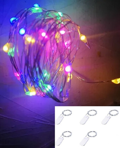 5 Series Micro Led Alambre 30 Leds Pilas Luz 3mts Multicolor