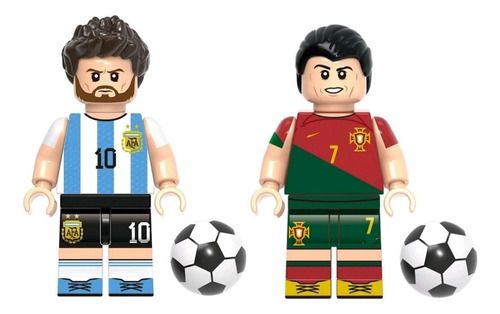Par De Figuras Armables Jugadores Messi Y Ronaldo 