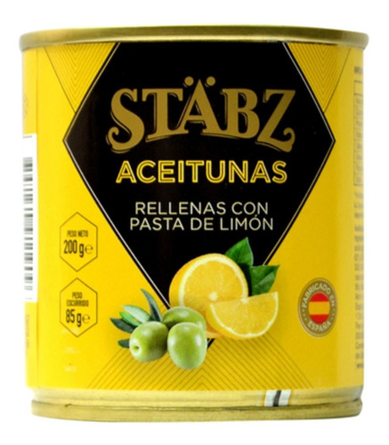 Aceitunas Stabz Rellenas Con Limon Origen España X1 200g