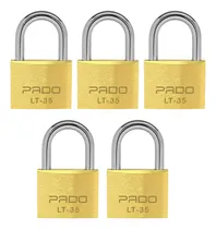 Comprar Kit 5 Cadeados Latão Pado Lt 35mm 2 Chaves Segredo Diferente