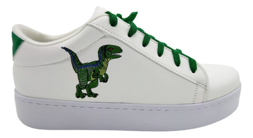 Tenis Casual Dino Bordado Chicos Y Grandes Unisex