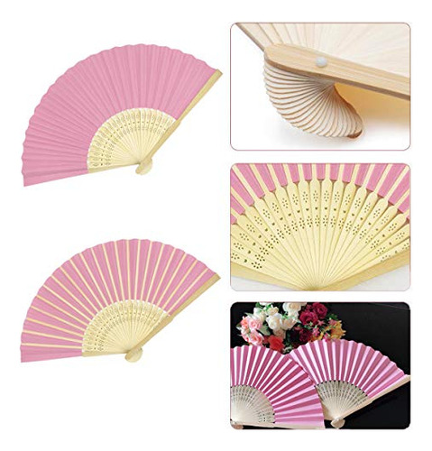 Abanico Blanco De Papel Plegable Woohome Abanico De Mano De