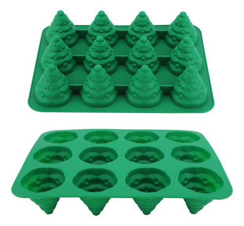 Molde De Silicona Con 12 Orificios Para Tartas De Árbol De N