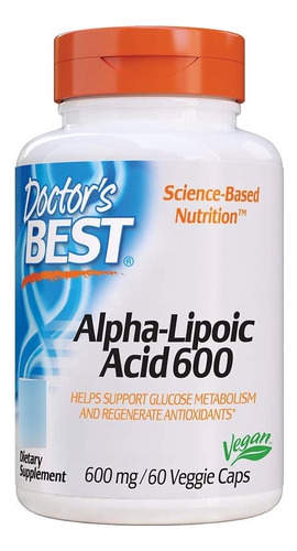 Acido Alfa Lipoico 600 Mg 60 Capsulas Vegetarianas Dr Best