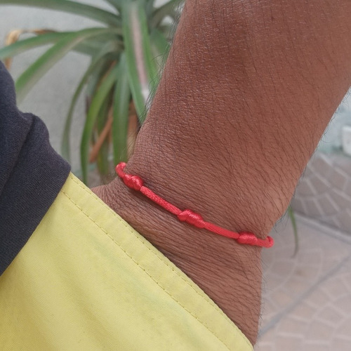 Kit 02 Pulseiras Fita Vermelha Sete Nós Red Proteção Sorte