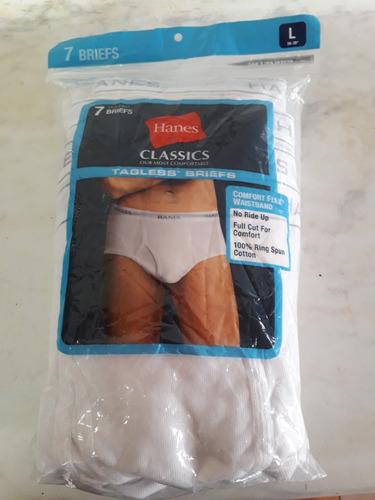 Set De 7 Calzoncillos Marca Hanes Talla L, 100 % Algodón 