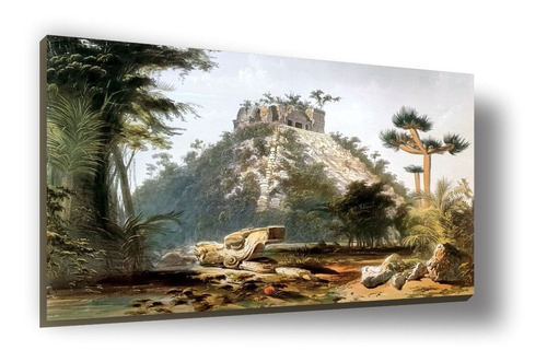 Cuadro Canvas Bastidor Maya Catherwood Chichén Itzá 67x100