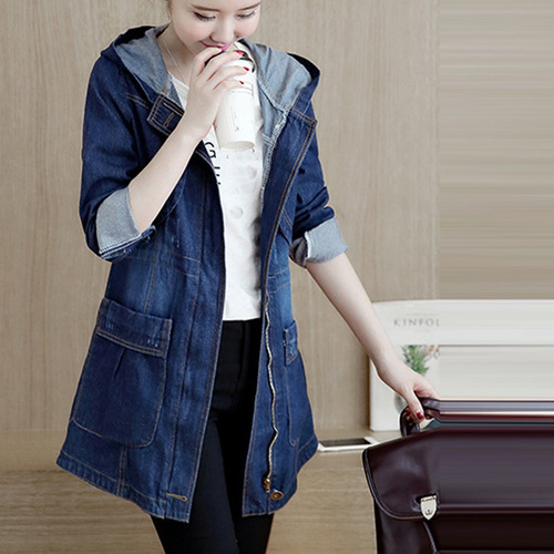Chamarra F, Chaqueta, Vaqueros, Blusa Con Capucha Lon 7004 P