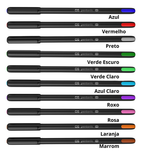 Caneta Esferográfica Pentonic Cis Estojo 10 Cores Diversas