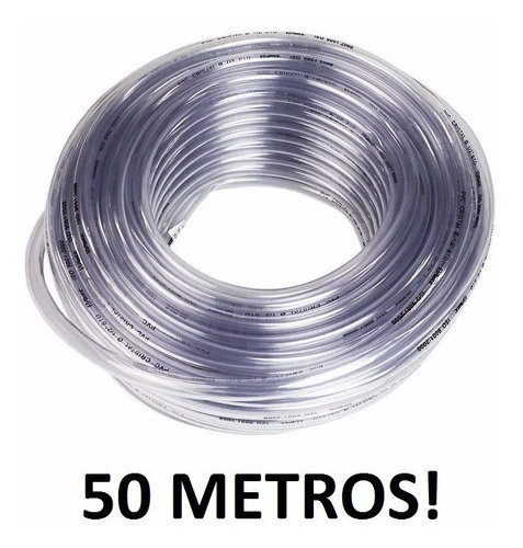 Mangueira Cristal 50 Metros Forte Resistente Pvc Impermeável