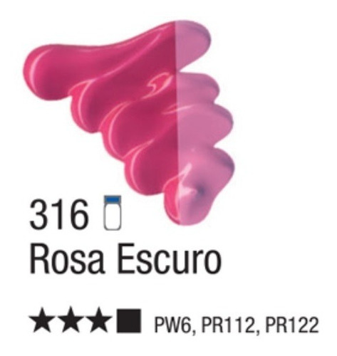 Tinta Óleo Oil Colors Classic Cores Escuras 20ml Acrilex Cor Rosa Escuro