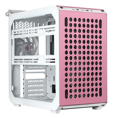 Gabinete Cooler Master Qube 500 Flatpack Macaron Mid Tower Menta - Rosa - Crema