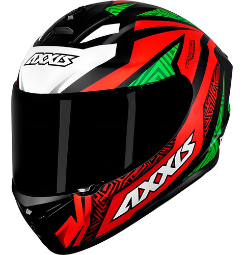 Capacete Axxis Draken Tracer Matte Preto/vermelho - 58 (m)