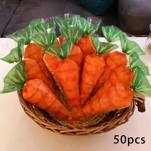 Saco De Doces De Cenoura De Desenho Animado, 50 Unidades