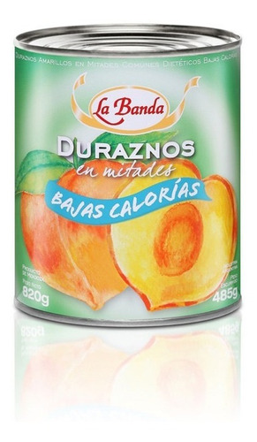 Duraznos En Mitades La Banda Bajas Calorías Lata 850gr.