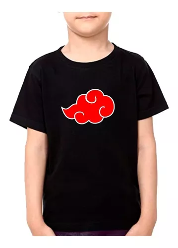 Exclusiva Camiseta Infantil Naruto Anime Nuvem Akatsuki