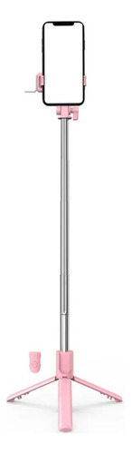 Selfie Stick Bluetooth 360° Trípode Para Teléfono Móvil Luz Rosa