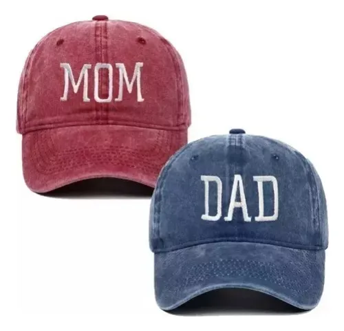 Conjunto De Boné De Beisebol Dad, Mom De 2 Peças, Ajustável
