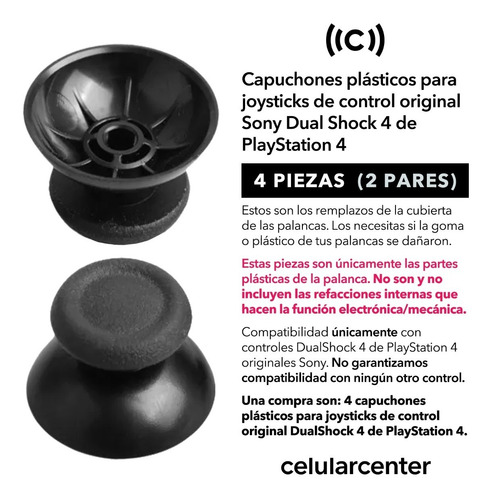 4 Piezas Capuchón Para Control Ps4 Tapa Goma Joystick 2pares