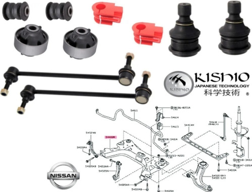 Kit Rotulas Bujes Gomas Estabilizadores Nissan Tiida 06-18