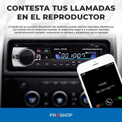 Imagen 8 de 9 de Stereo Bluetooth Estereo J520 Auto Usb Mp3 Fm + 4 Parlantes