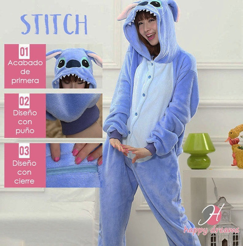 Pijama Stitch Enterizo Onesie Animales