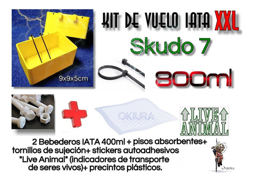  Kit Vuelo Iata Skudo 6/7 Bebederos+tornillos+pisos+stickers