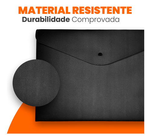 Kit 10 Pastas Envelopes Com Botão A4 Resistentes