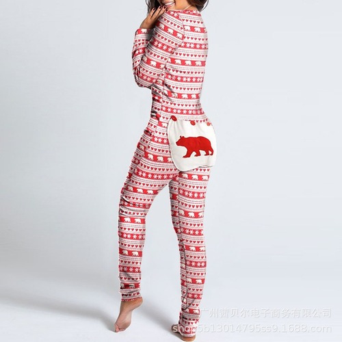 Pijama Con Solapa Trasero Sexy Sleep Suit Snowy España