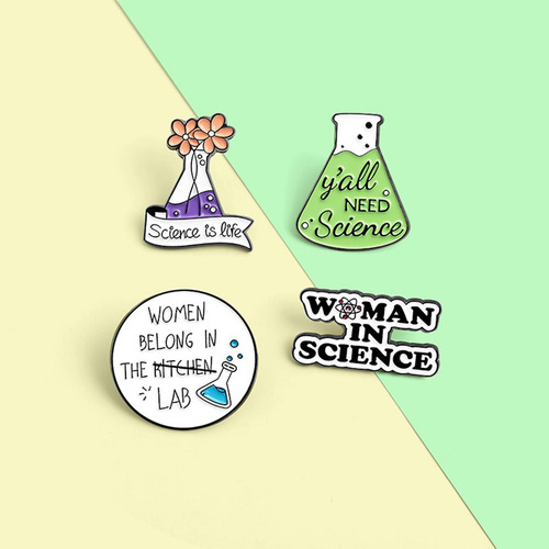 4 Broches De Esmalte Únicos, Alfileres De Ciencia Para