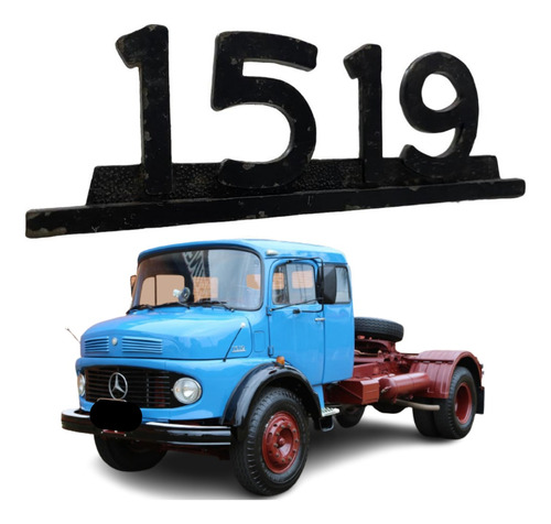 Emblema Do Caminhão Mercedes 1519 De Metal