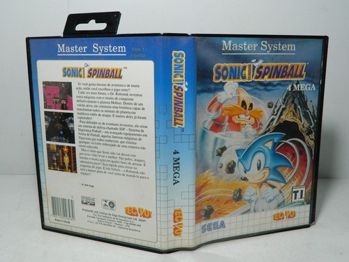 Sonic Spinball Original P/ Master System - Loja Fisica Rj (Usado)