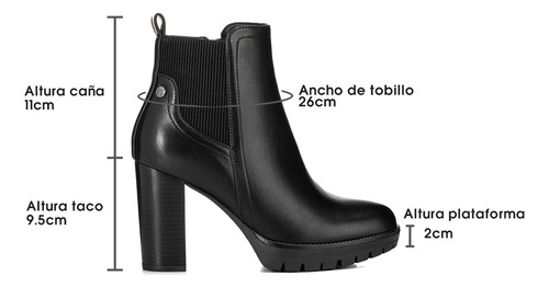 Botin Negro Casual Mujer Weide Qbm06