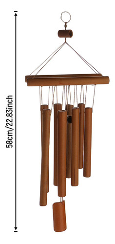 Hecho Windchimes Wind Chime Bambú 7 Tubos Ador Estilo 1