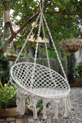 Imagen 4 de 7 de Silla Tejida Colgante Decorativa Atrapasueño Macramé