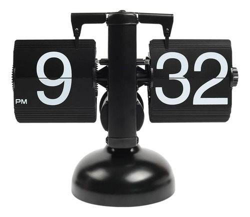 Reloj De Escritorio De Flip Mooas (negro), Diseño Retro Vint
