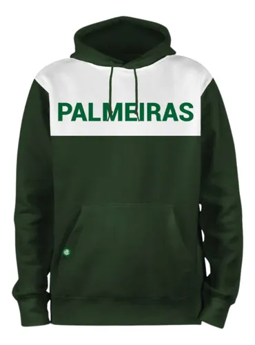 Moletom Canguru Oficial Escrita Palmeiras Estampado Verde Frete
