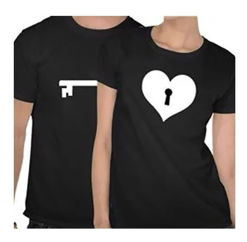 2 Playeras Camisas Parejas Novios Llave Corazon Unx C/ Envio