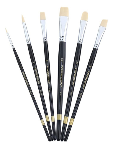 Transon Paint Brush Set 6pcs Art Painting Cerdas Sintéticas 