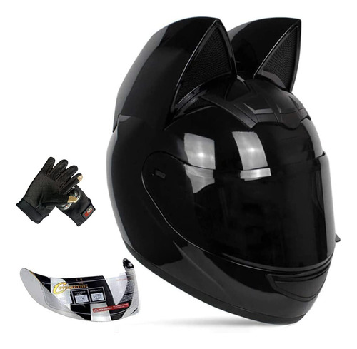 Casco De Motocicleta Eléctrico Personalizado Con Orejas De.