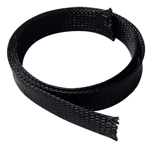 Malla Cubre Cable Piel De Serpiente Negro 18mm X10mts