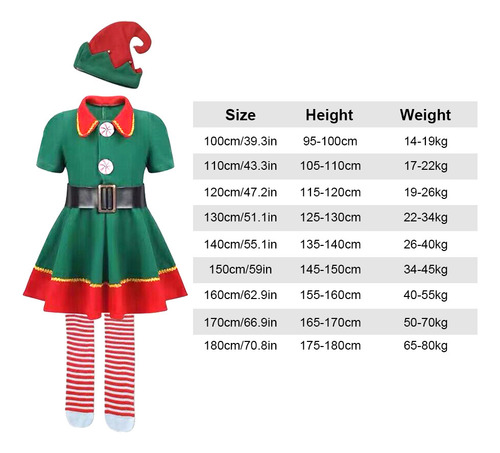 Disfraz De Ayudante De Papá Noel For Navidad, Gorro, Zapato