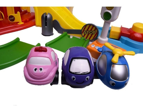 Imagen 6 de 10 de Pista De Auto Y Helicoptero Primer Infancia C/lanzador Fibro